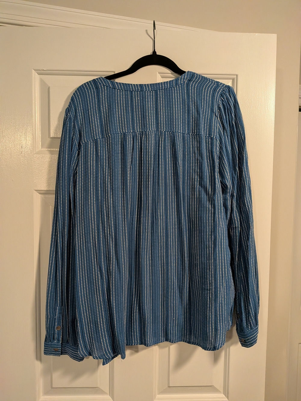 Anthropologie Pilcro Embroidered Blue Button-Down Shirt - Picture 3 of 3